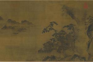 江阁远眺图轴