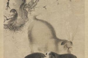 宣宗画三阳开泰图轴