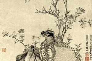 竹石集禽图