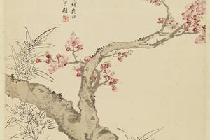 临陆治桃花鸳鸯图（王云王翚合璧）