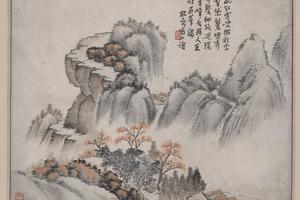 青嶂合幽图轴