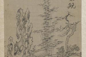仿倪瓒山水册8帧-