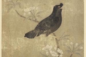 梨花鸲鹆图