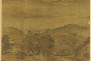 秋池溪桥图页