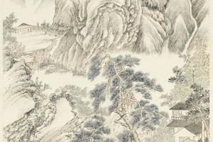 山水图(松溪曳杖)