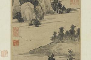 秋山行旅图轴