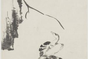 鹅兰图轴