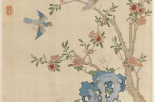 缂丝花鸟轴