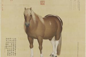 十骏图雪点雕轴