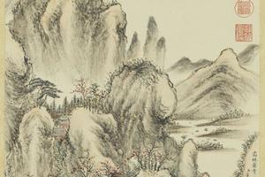 霜林萧寺图