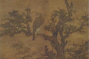 苍鹰梧竹图