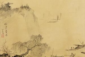 柳岸春风图