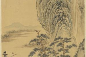 洗砚图轴
