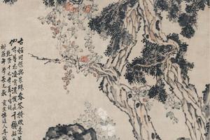 古柏凌霄图