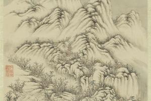 御制夜雪诗意轴