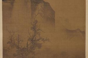 骑驴人物山水图