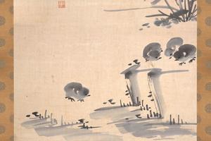 雏鸡图立轴