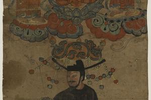 绘画 P4819彩绘五代绢画供养图