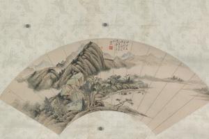 山水扇面