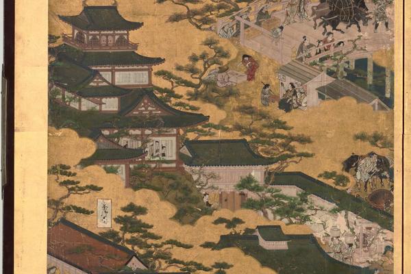 江户时代 洛中洛外图屏风-一屏