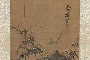 萱蝶图