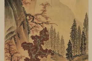 山水人物图立轴