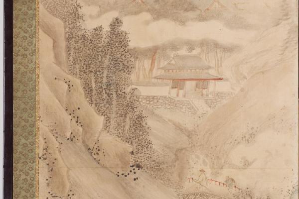 江户时代 山水图屏风-第一屏