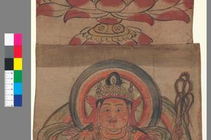 彩绘药师如来佛双人像手稿