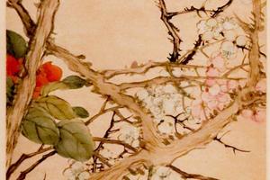 花卉图条屏