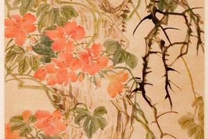 花卉图条屏