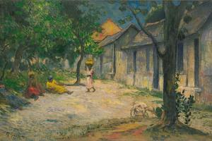 Village in Martinique （Femmes et Chevre dans le village)