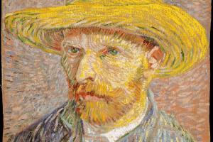 Self-Portrait with a Straw Hat verso The Potato Peeler1887