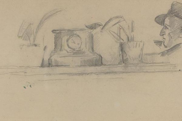 The Artist's Father and Objects on a Mantel （verso) 