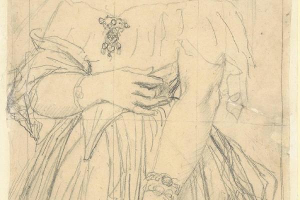 Study for the Dress and the Hands of Madame Moitessier 