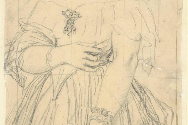 Study for the Dress and the Hands of Madame Moitessier 