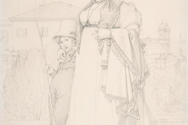 Madame Guillaume Guillon Lethière, née Marie-Joseph-Honorée Vanzenne, and her son Lucien Lethière 