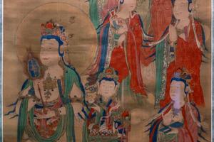 大梵无色界上四天并诸天众图轴