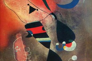 Woman and Bird in the Moonlight