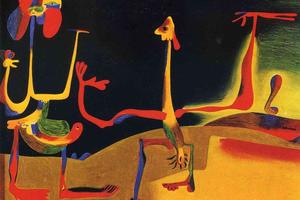 Man and Woman in Front of a Pile of Excrement