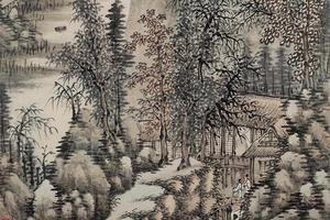 层峦溅瀑图