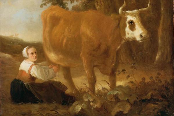 A Milkmaid With A Cow（一个带着奶牛的挤奶女工）