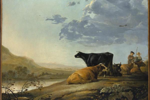 Young Herdsmen with Cows （有奶牛的年轻牧民）