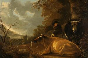 Landscape with Cows and a Young Herdsman （风景与奶牛和一个年轻的牧人）