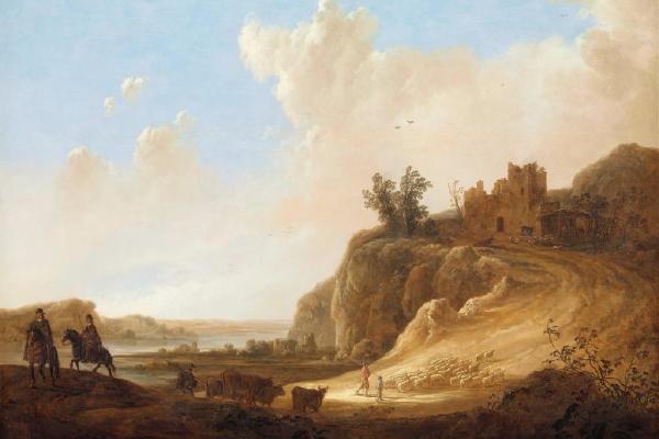 Mountainous Landscape with the Ruins of a Castle （带城堡遗迹的山地景观）