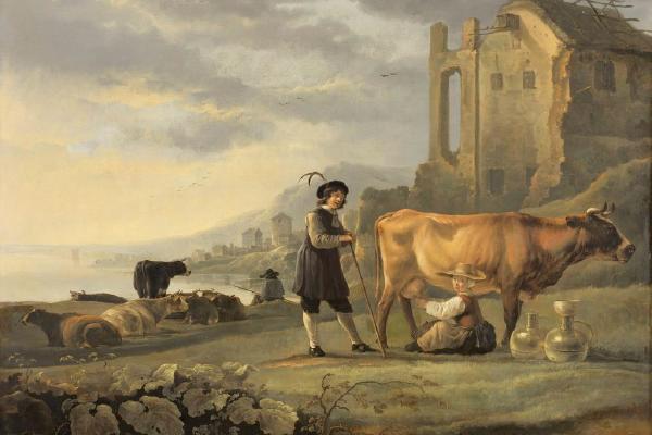 Landscape with Maid Milking a Cow （挤奶女工的风景）