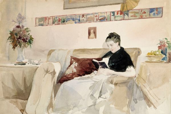 Artist’s Wife Reading On The Sofa（艺术家的妻子在沙发上看书）