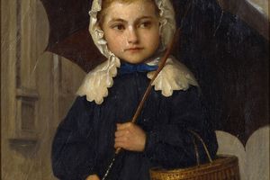 Louise Anker With An Umbrella （路易丝·安克尔拿着一把雨伞）
