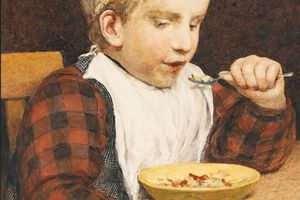 Knabe Mit Mütze Beim Essen （吃饭时戴着帽子的男孩）