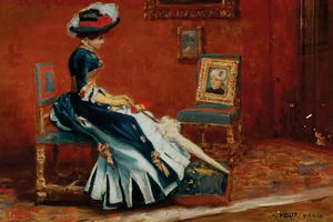 Paris, A Young Lady In A Gallery（巴黎，画廊里的年轻女士）