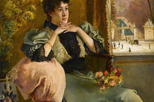 Femme pensive près d'une fenêtre（窗边沉思的女人）